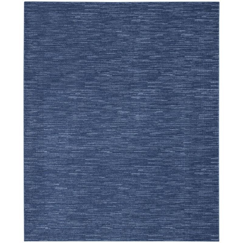 Navy Blue Solid Synthetic 10' x 14' Easy-Care Outdoor Rug