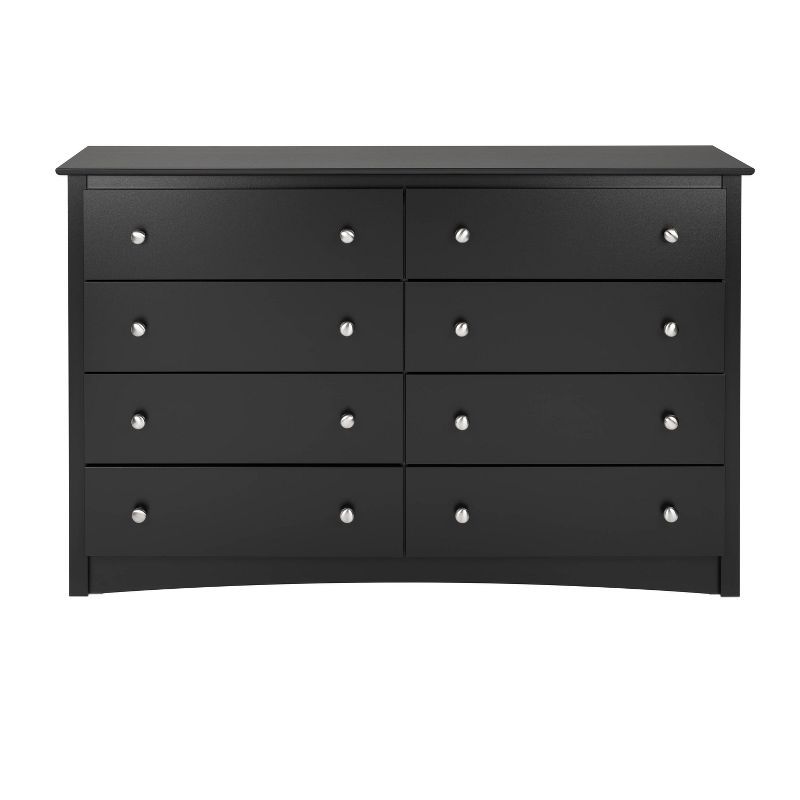 Modern Sonoma 8-Drawer Black Dresser with Sleek Laminate Finish