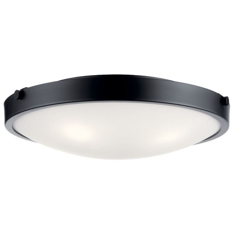 Lytham 20.5" Black and Frosted Glass 4-Light Flush Mount