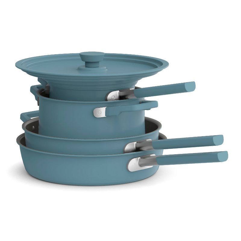 Bella 9-Piece Surf Blue Aluminum Ceramic Nonstick Cookware Set