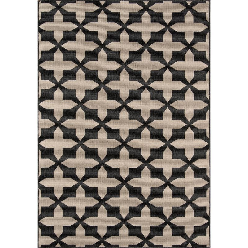 Charcoal Chic Rectangular Synthetic Outdoor Rug 47"