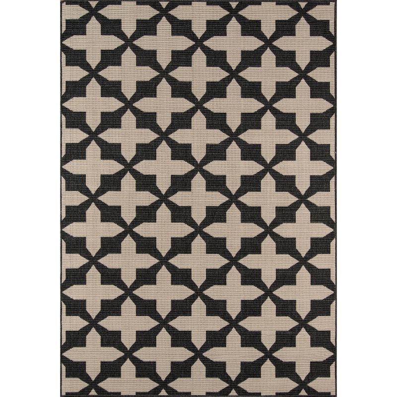 Charcoal Chic Rectangular Synthetic Outdoor Rug 47"