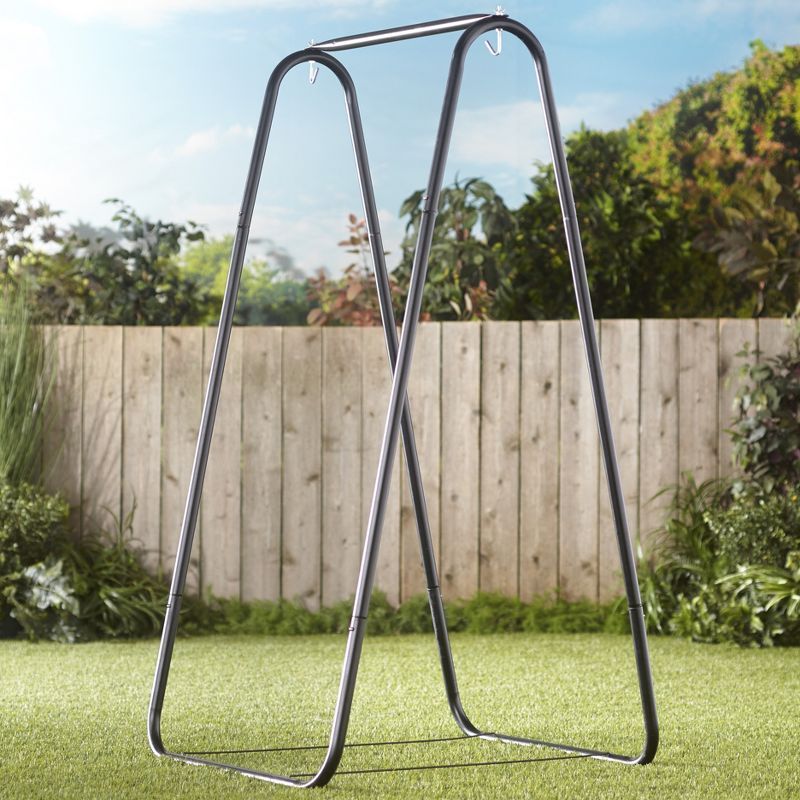 Black Metal A-Frame Hammock Chair Stand