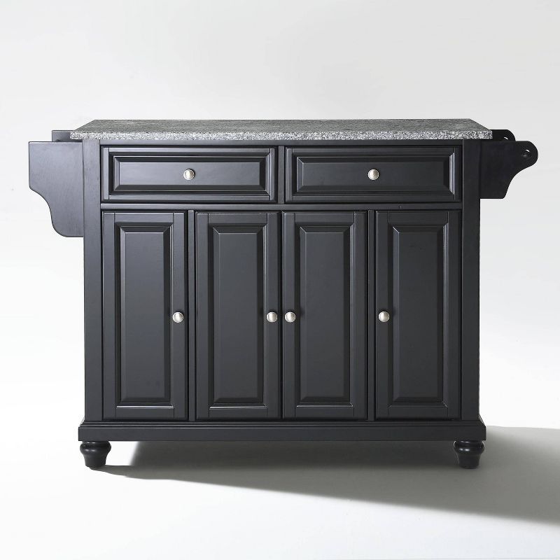 Cambridge Black Kitchen Island with Granite Top and Storage