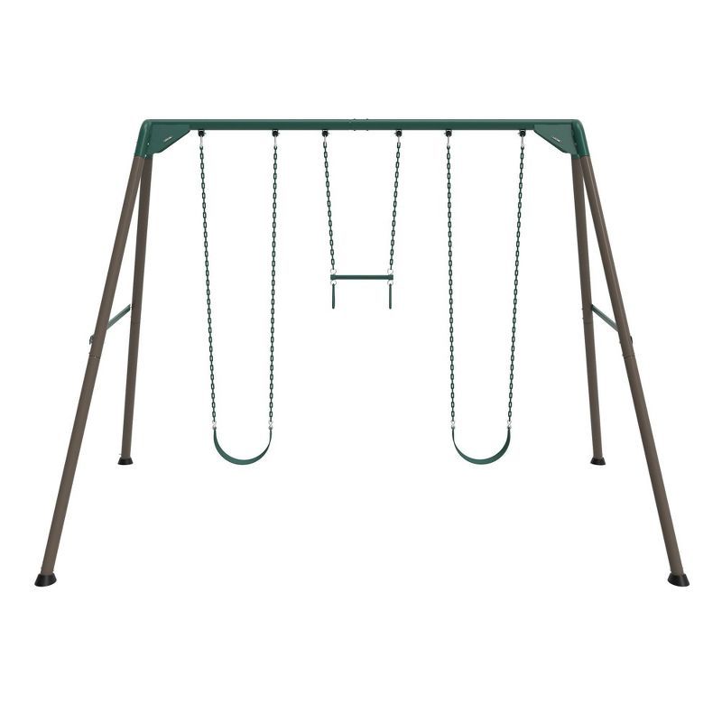 Lifetime Earthtone Metal Swing Set with Trapeze Bar