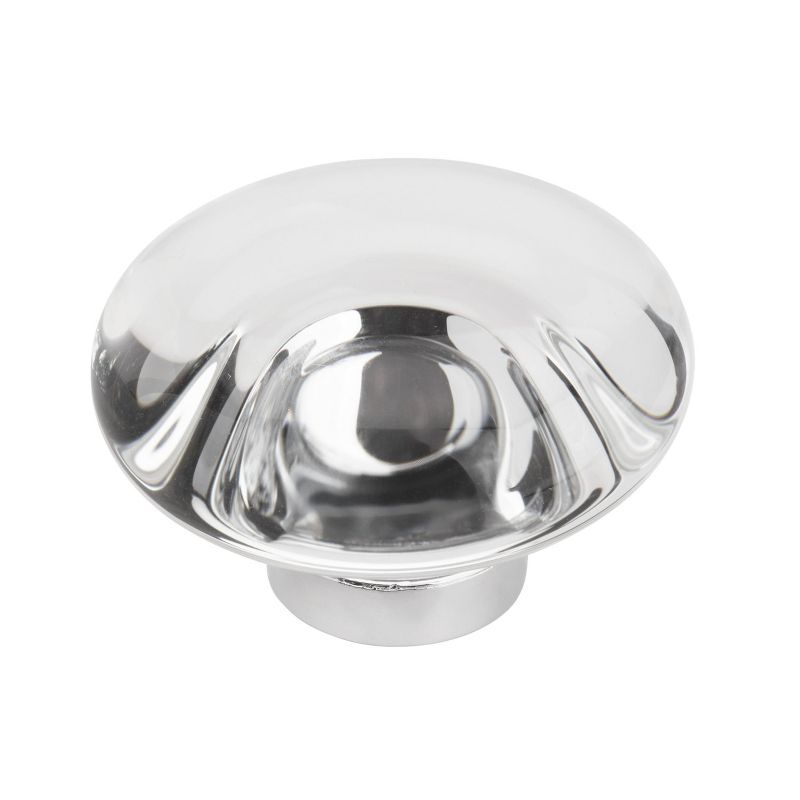 Glacio 1-3/4 inch Clear Polished Chrome Round Cabinet Knob