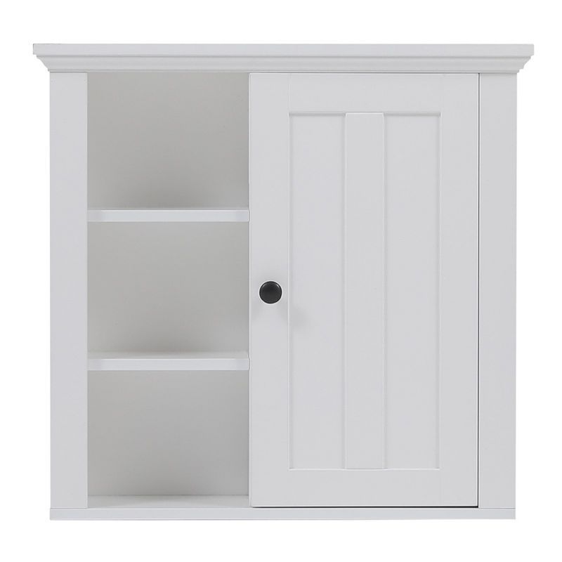 White MDF Bathroom Wall Cabinet with Adjustable Shelves