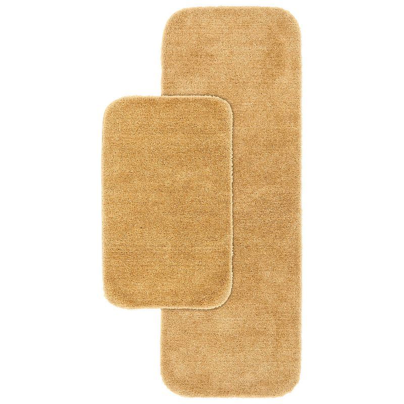 Linen Nylon Traditional 2-Piece Bathroom Rug Set