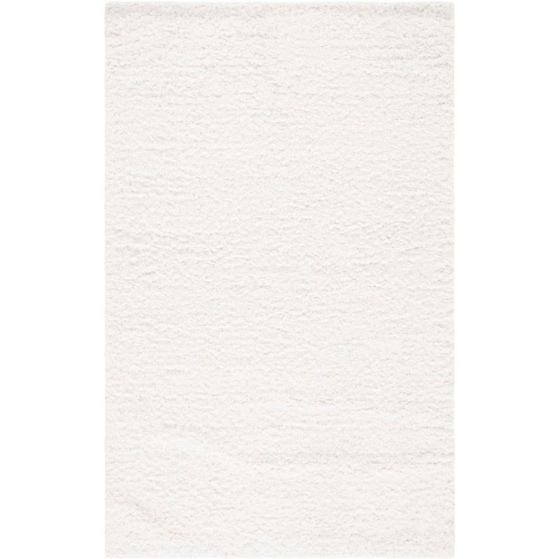 Elysian Ivory Shag 5' x 8' Hand-Tufted Wool Blend Area Rug