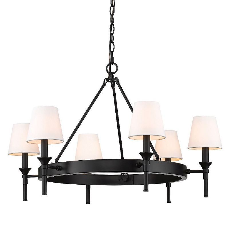 Edinburgh 30" Black Iron 6-Light Candle Chandelier