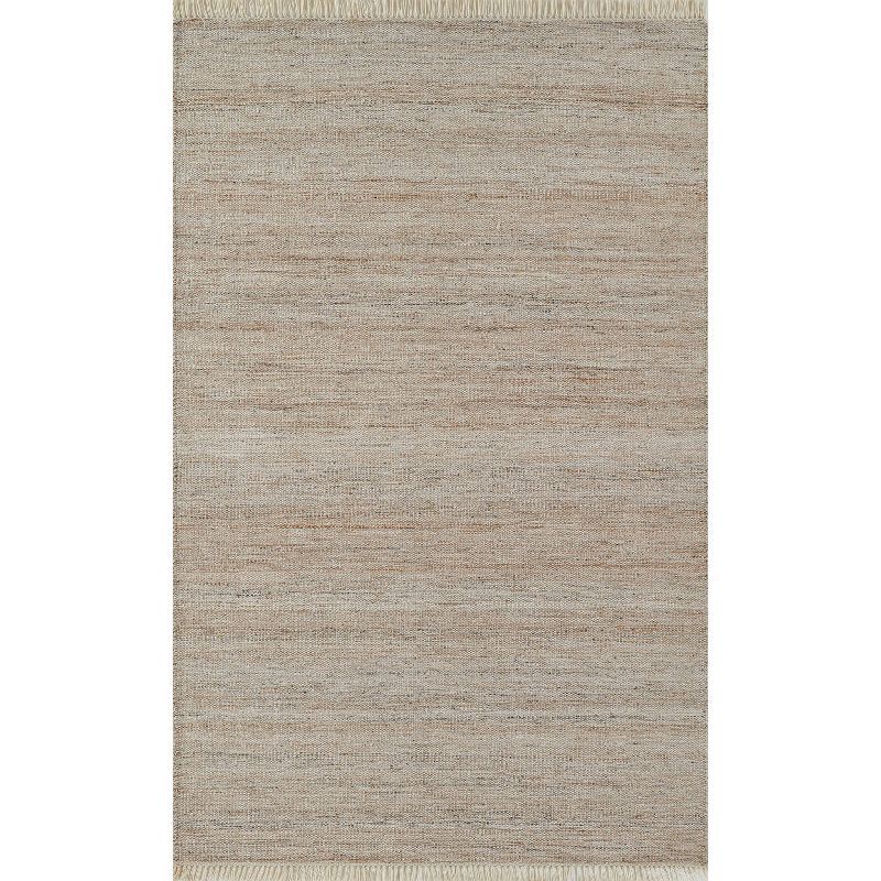 Natural Beige Synthetic Fiber 5' x 8' Indoor/Outdoor Rug