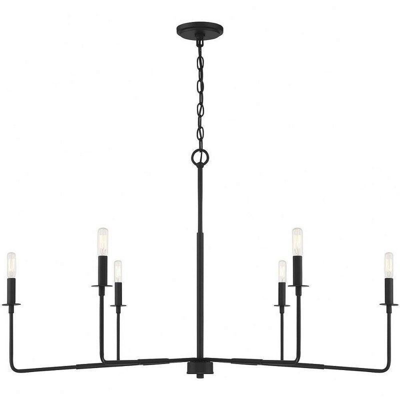 Salerno Matte Black Rustic 6-Light Chandelier (42" W x 25" H)