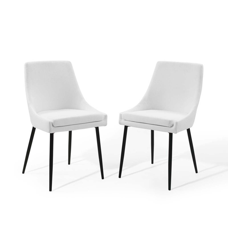 Viscount Black and White Upholstered Velvet Dining Chairs