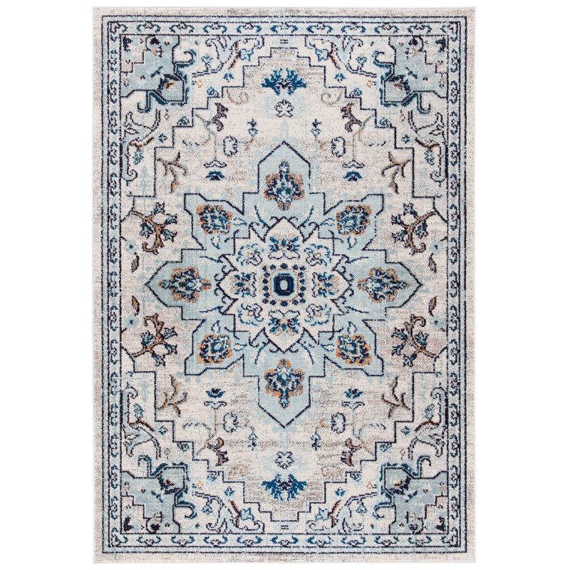 Light Blue Synthetic Flat Woven Non-slip Area Rug