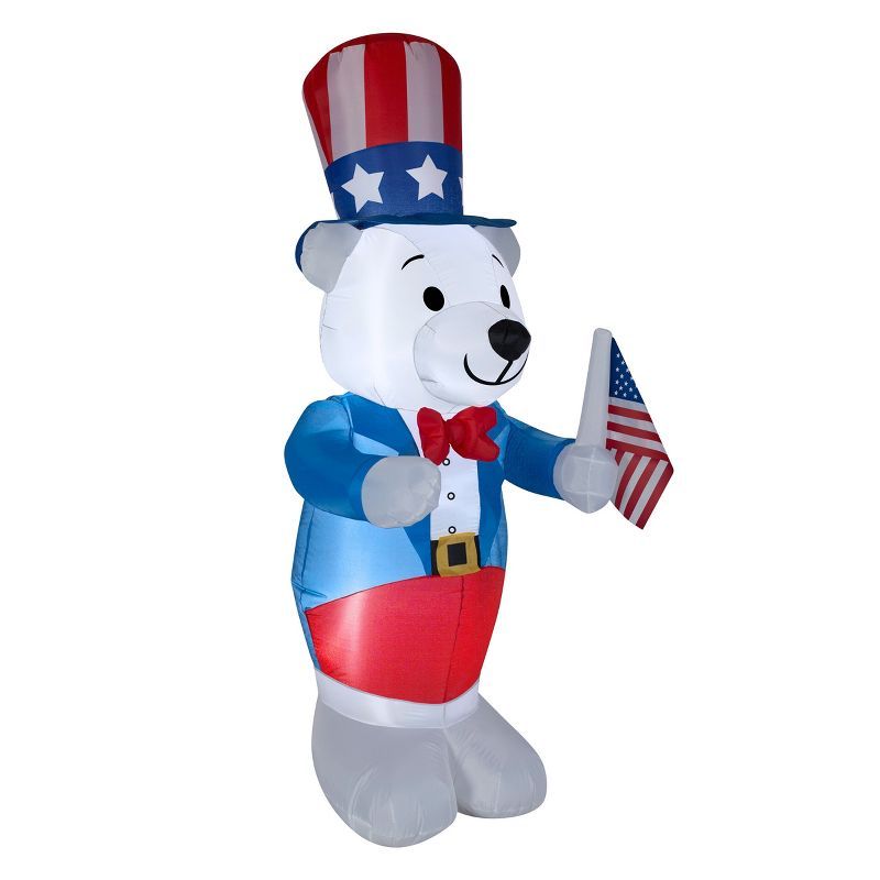 4' Patriotic Inflatable Bear with LED Light