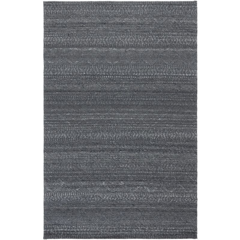 Gray Flat Woven Handmade Wool Area Rug 4' x 6'