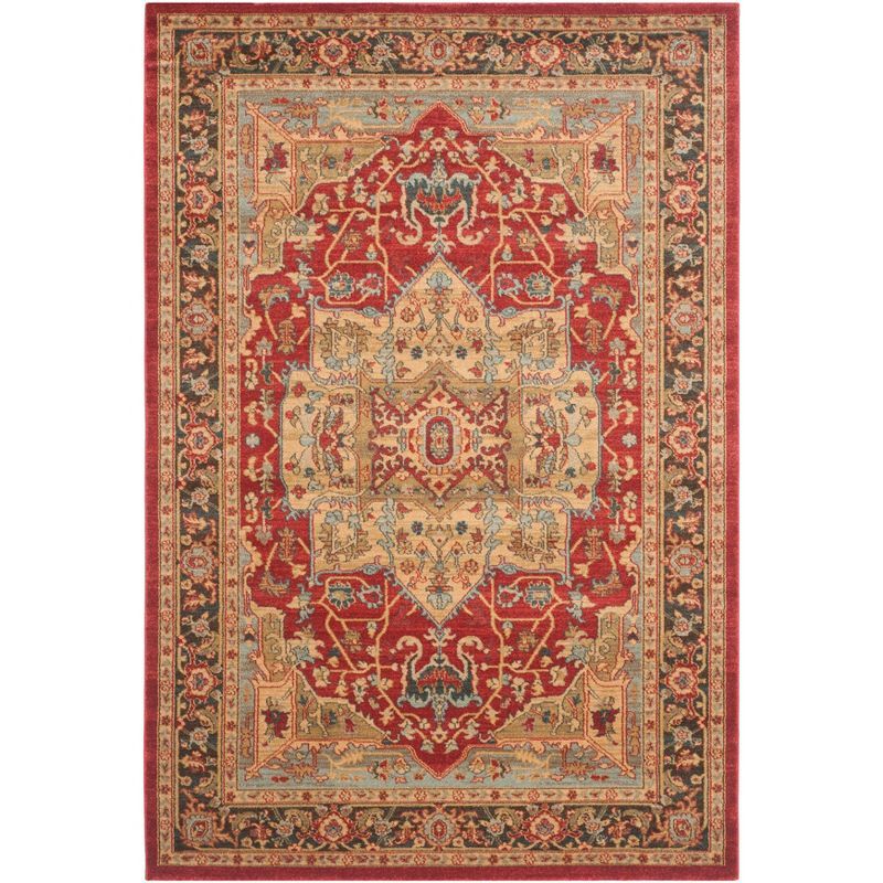 Reversible Blue Synthetic Rectangular Washable Rug