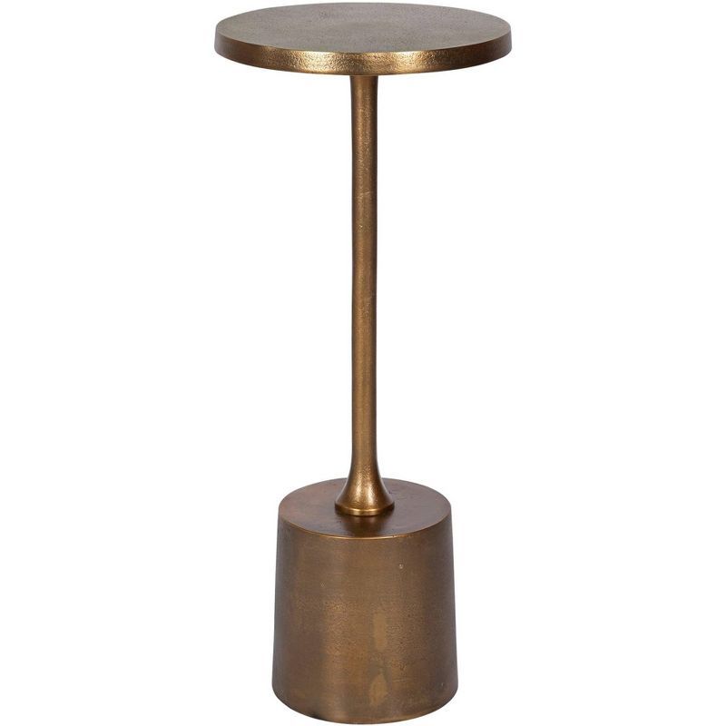 Sanaga 10'' Antique Gold Solid Aluminum Round Drink Table