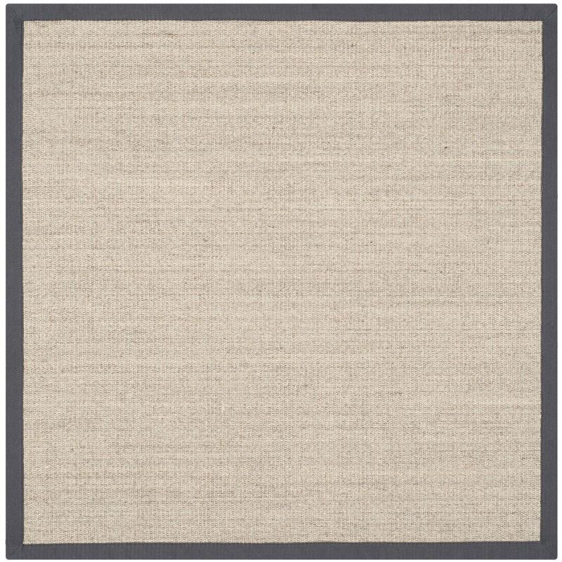 Handmade Gray Square Non-slip Sisal Rug