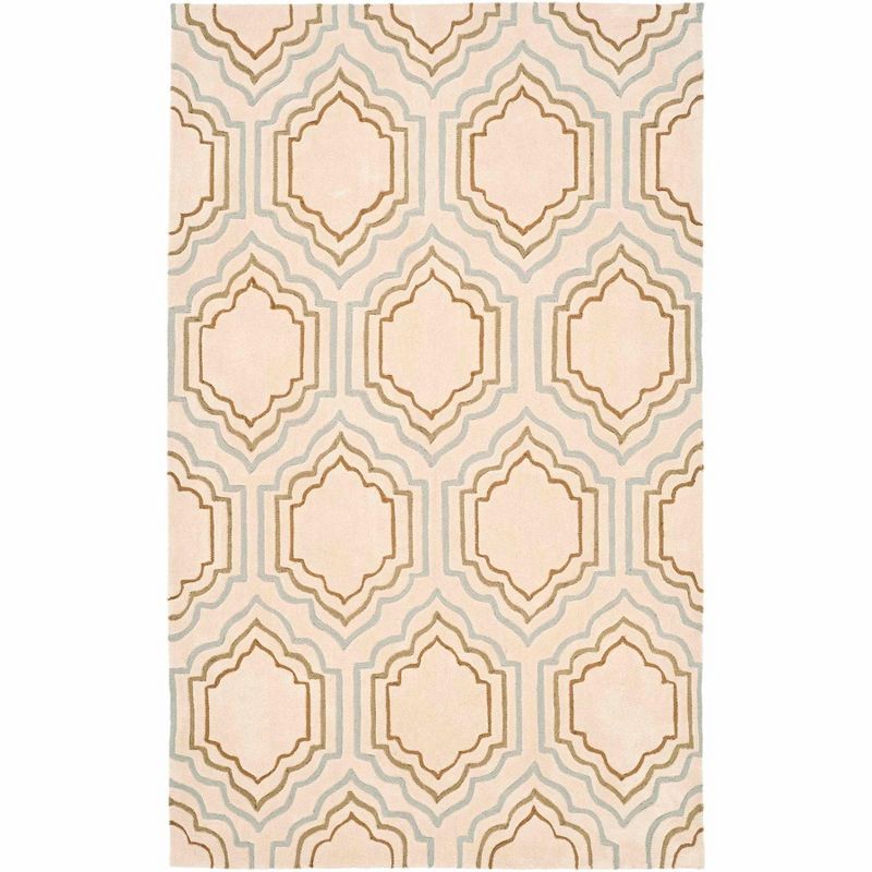 Ivory Elegance Hand-Tufted Rectangular Synthetic Rug