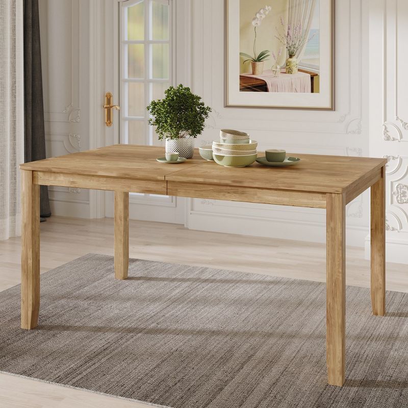 Natural Oak 59" Rectangular Wooden Dining Table