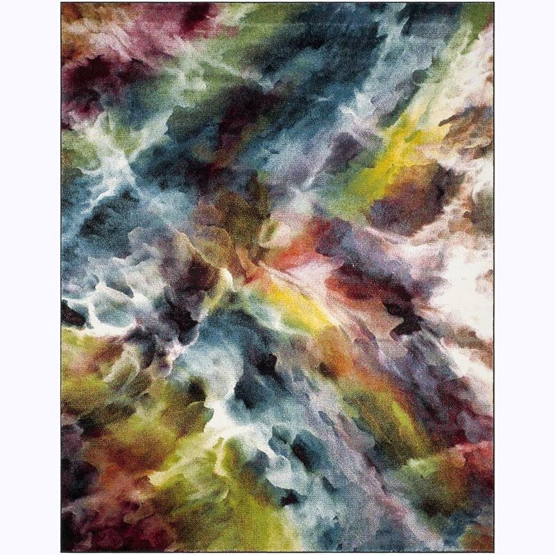 8' x 10' Multicolor Abstract Synthetic Area Rug