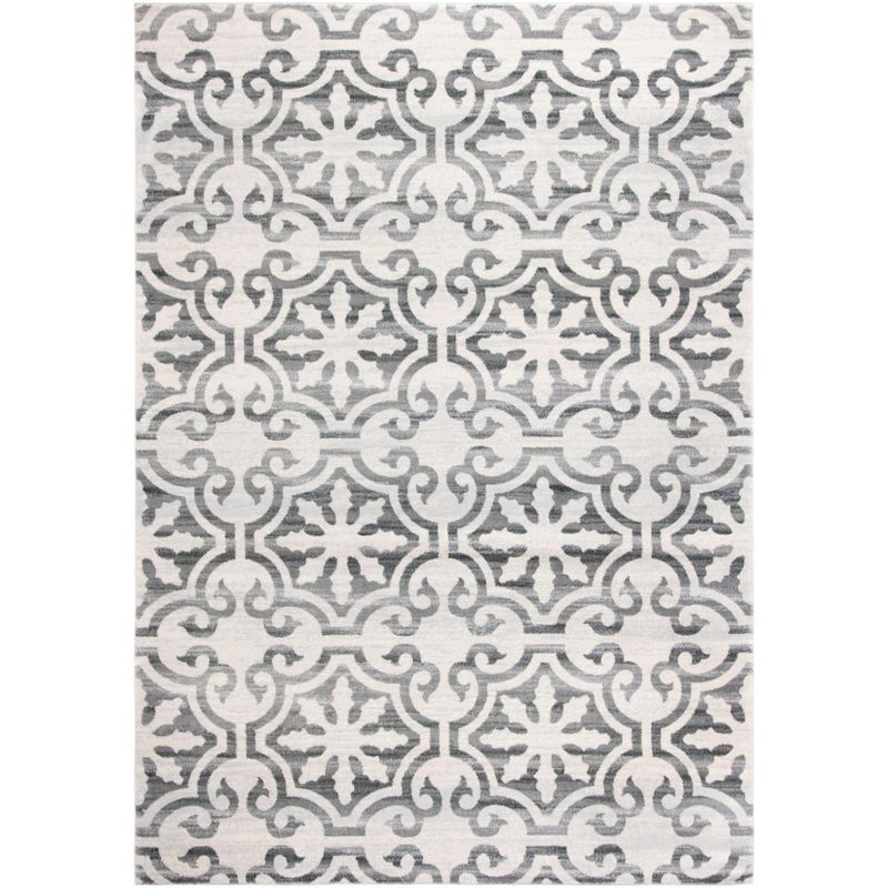 Isabella Grey and Ivory Hand-knotted Round Area Rug