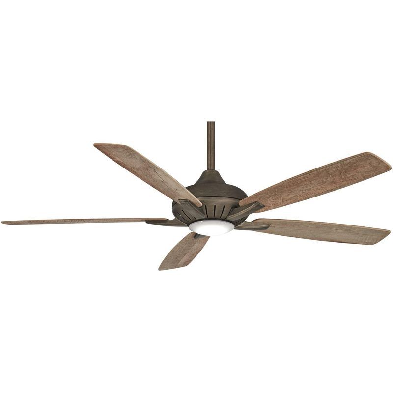 60" Heirloom Bronze Ceiling Fan with Barnwood Blades and LED Light