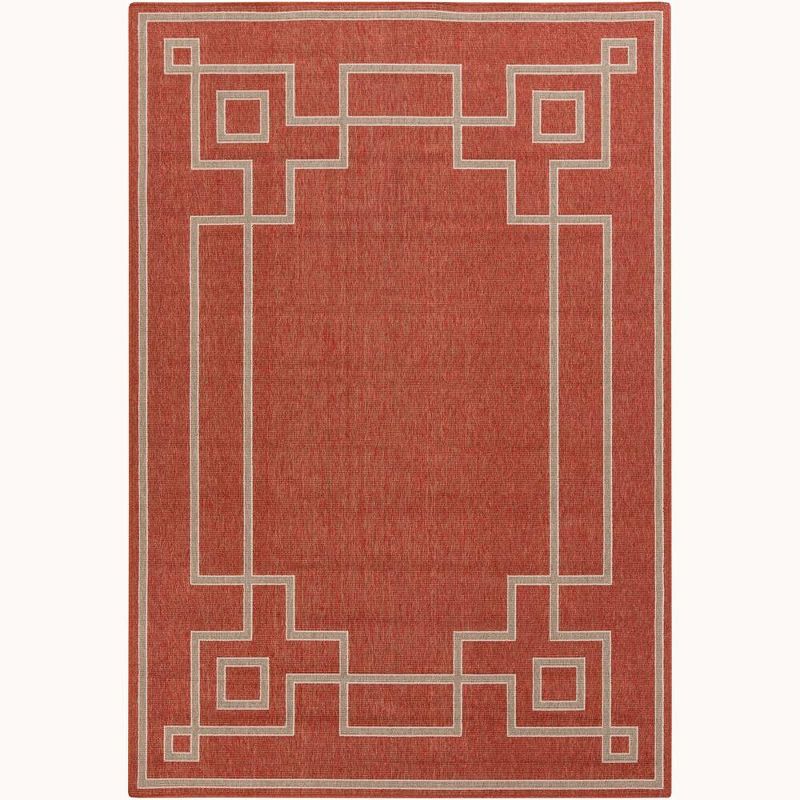 Rust Rectangular Wool Indoor/Outdoor Area Rug