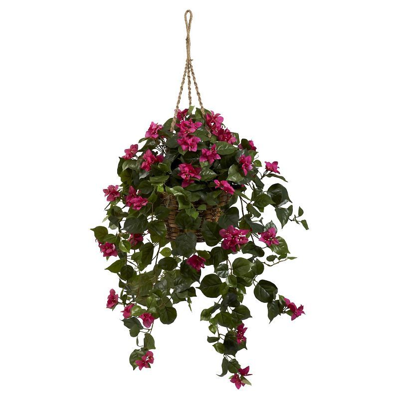 Elegant Silk Bougainvillea Tabletop Arrangement in Potted Design