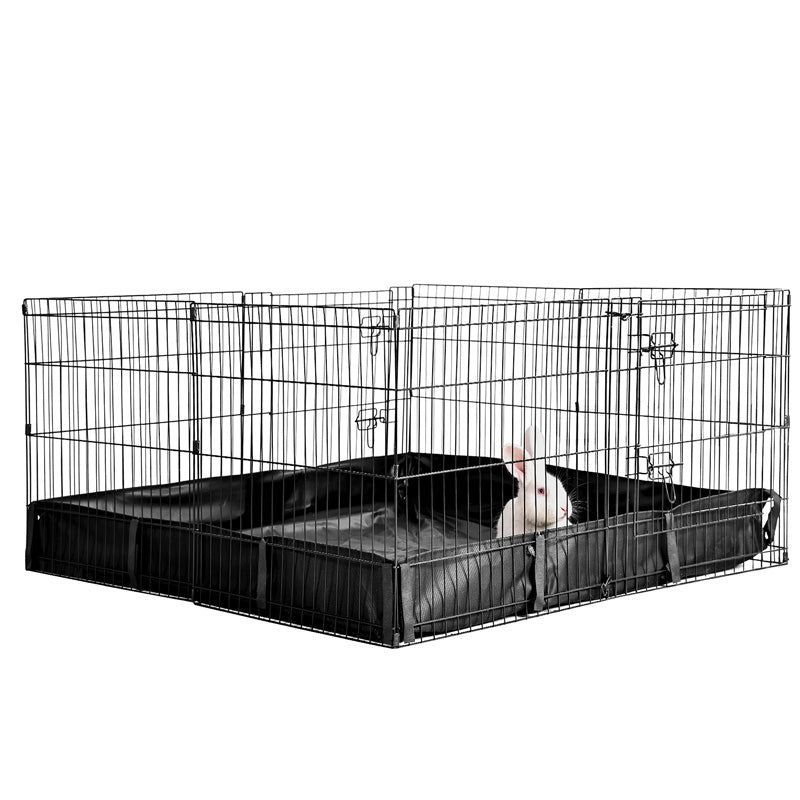 Black Metal Portable Small Pet Playpen with Waterproof Floor