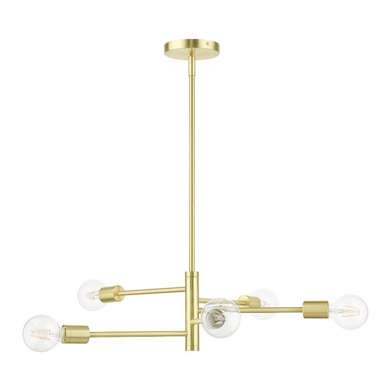 Bannister 5-Light Asymmetrical Satin Brass Chandelier
