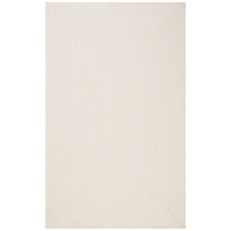 Handwoven Ivory Braided 5' x 8' Synthetic Area Rug