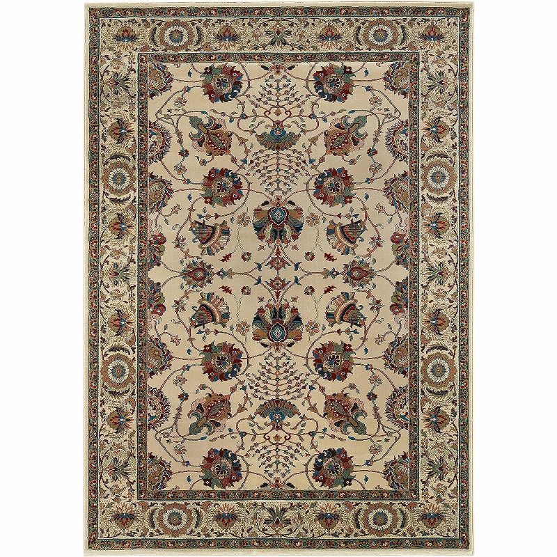 Ivory Hand-knotted Synthetic Oriental 2' x 3' Area Rug