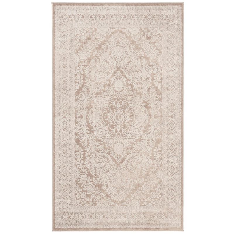 Reflection Beige/Cream Hand-knotted Synthetic Floral Area Rug 3' x 5'