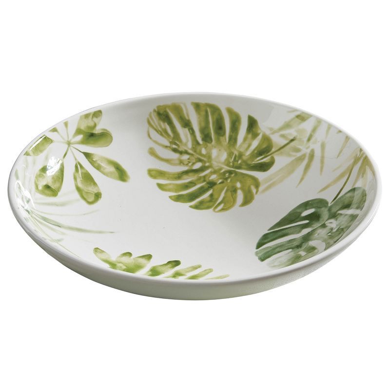 Island Medley Green Leaf Ceramic Serving Bowl