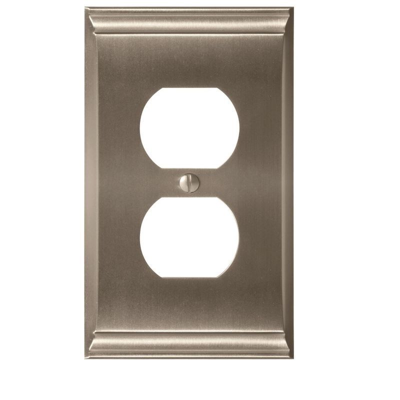 Satin Nickel Single Duplex Outlet Wall Plate