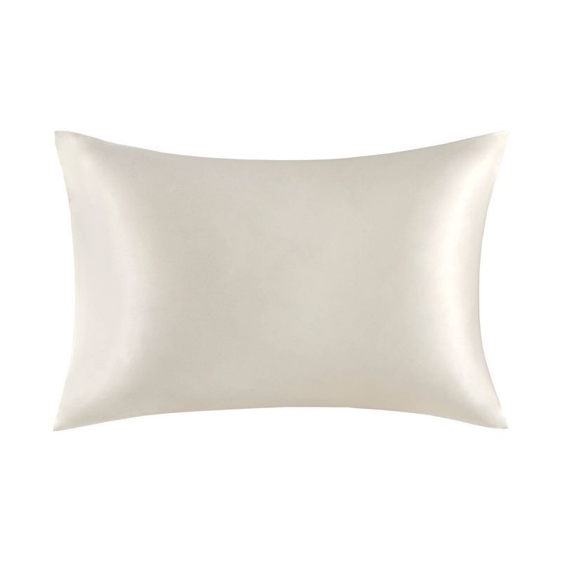 Ivory Mulberry Silk Standard Pillowcase with Zipper Closure