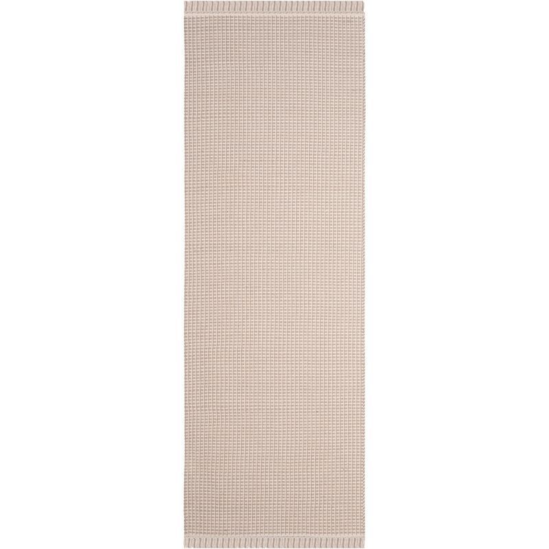 Ivory & Grey Cotton Handwoven 2'3" x 12' Montauk Runner Rug