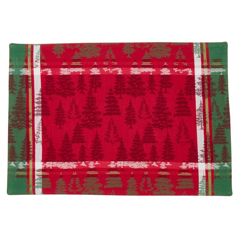 Christmas Tree Plaid Cotton Table Mats Set of 4