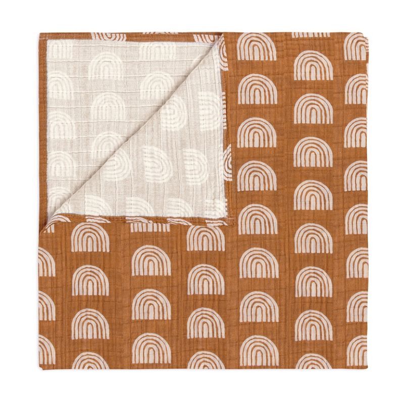 Terracotta Rainbow Organic Cotton Muslin Swaddle Blanket