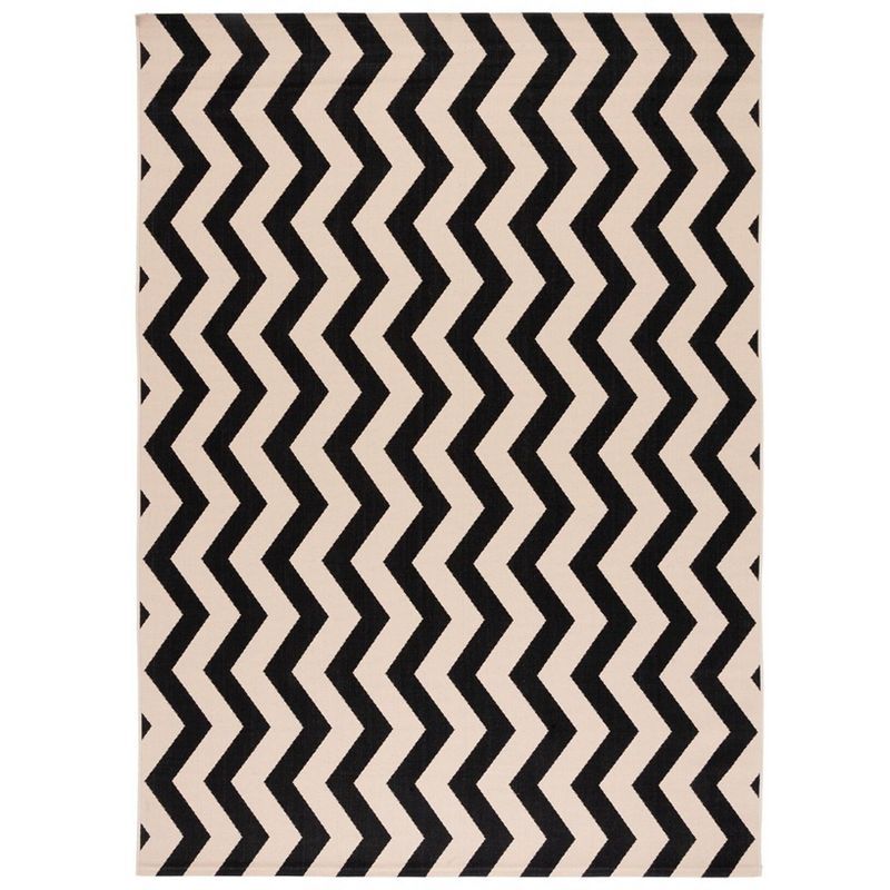 Modern Black Synthetic 9' x 12' Easy-Care Area Rug