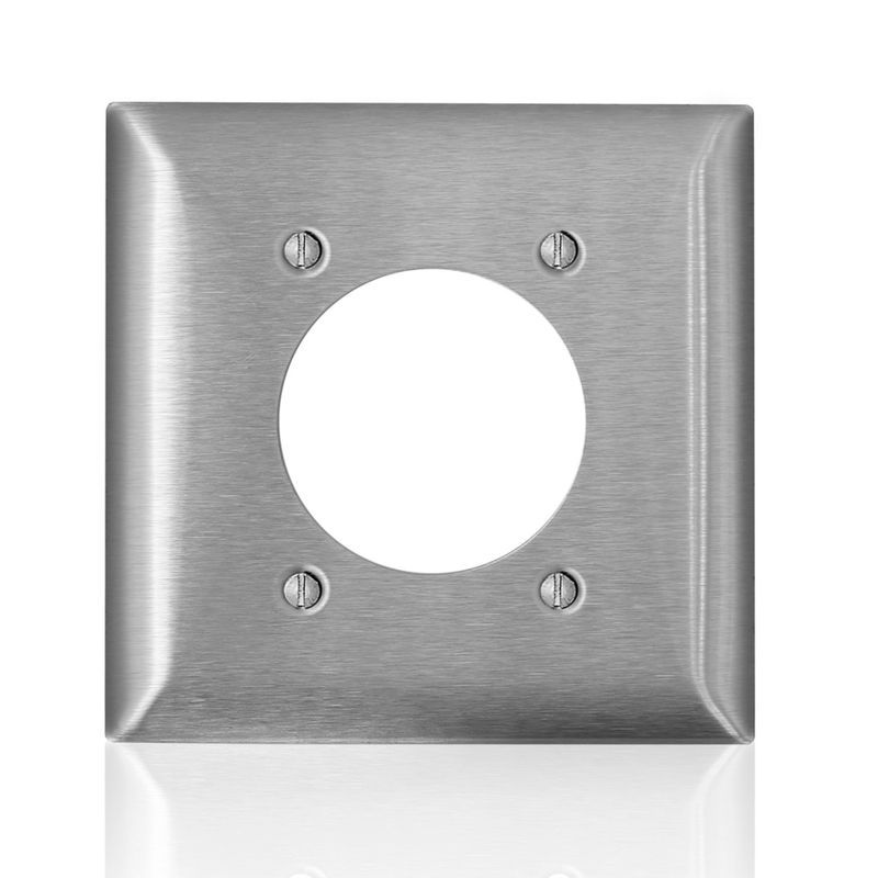 Stainless Steel 2-Gang Single Outlet Wall Plate