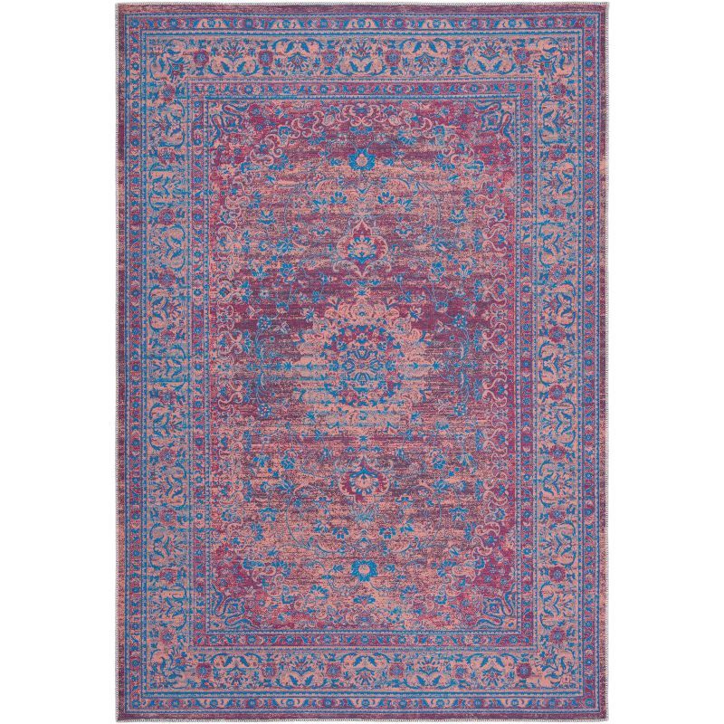 Serapi Gold and Blue Reversible Washable Viscose Area Rug 8' x 10'