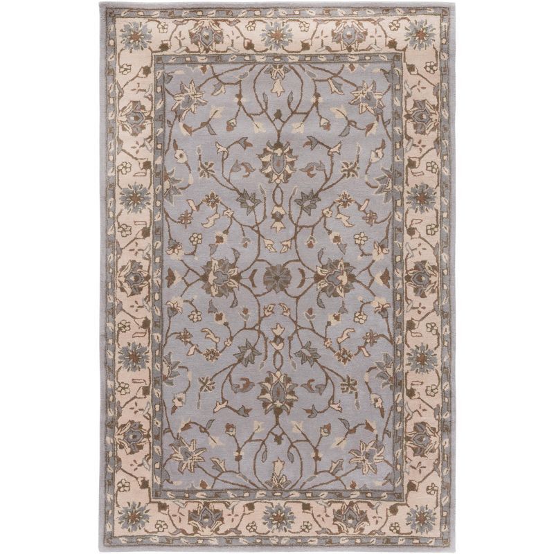 Elegant Heritage Gray Hand-Tufted Wool Rectangular Rug, 9' x 12'