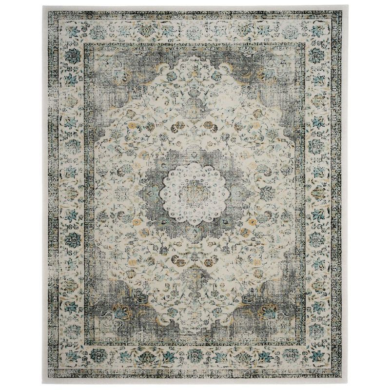 Chic Elegance 8' x 10' Gray and Gold Synthetic Area Rug