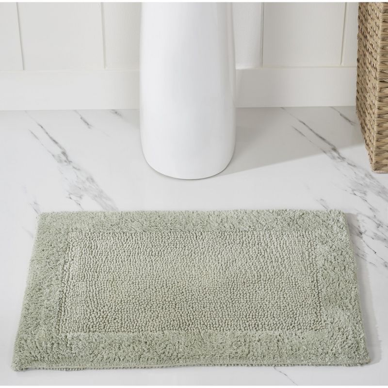 Edge Collection Dark Sage Cotton Tufted Reversible Bath Rug 17" x 24"