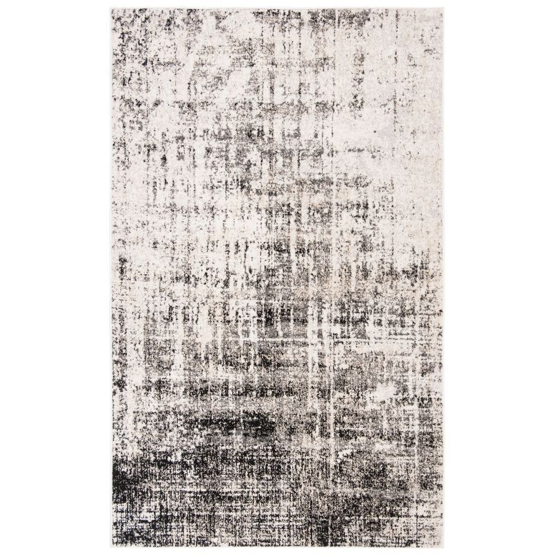 Chic Lodge Silver & Black Synthetic 4' x 6' Area Rug