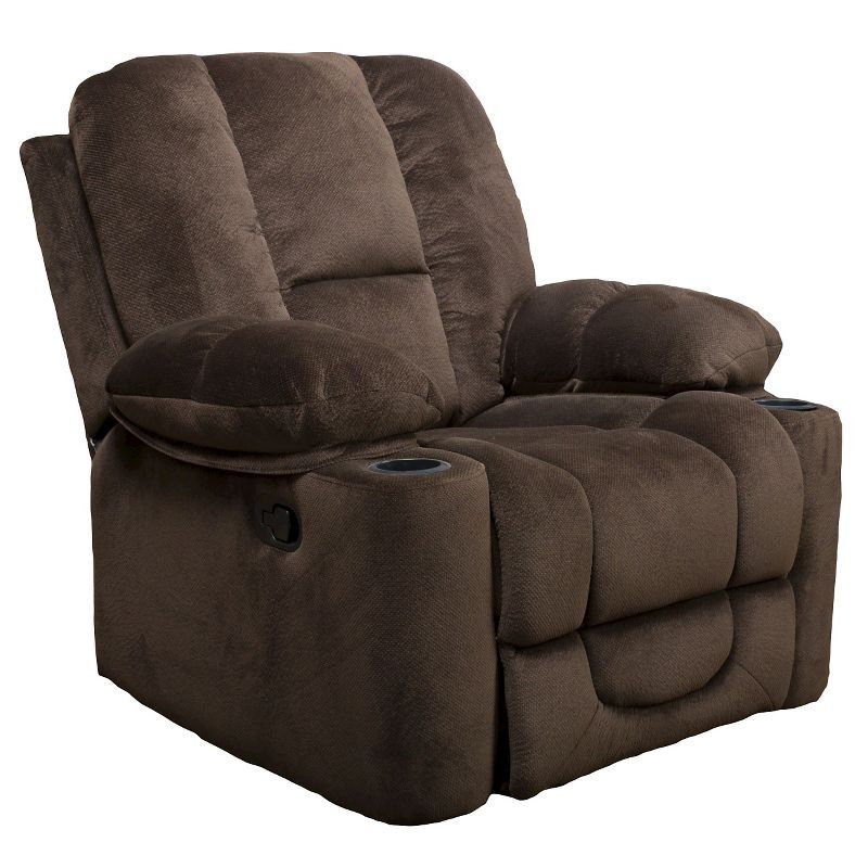 Gannon Solid Wood Glider Recliner Chair in Chocolate Brown