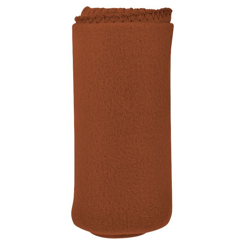 Rust Twin Fleece Throw Blanket for Pets and Baby